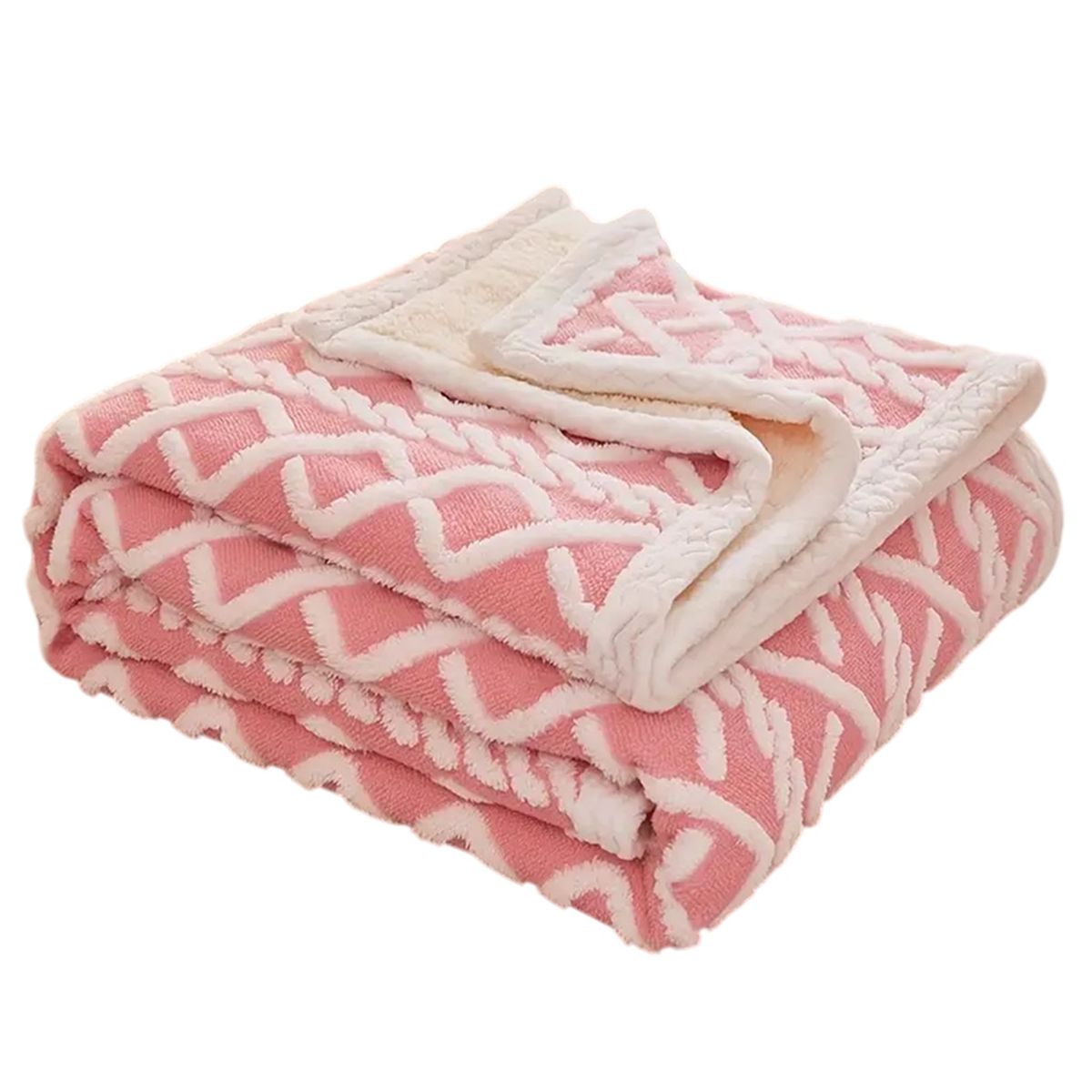 GENERICO - Frazada Sherpa Texturizada Diseño Premium Polar 160x220cm.