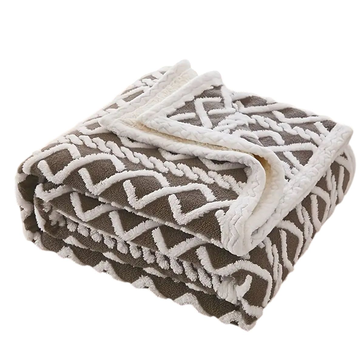 GENERICO - Frazada Sherpa Texturizada Diseño Premium Polar 160x220cm.