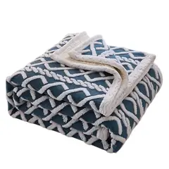 GENERICO - Frazada Sherpa Texturizada Diseño Premium Polar 160x220cm.