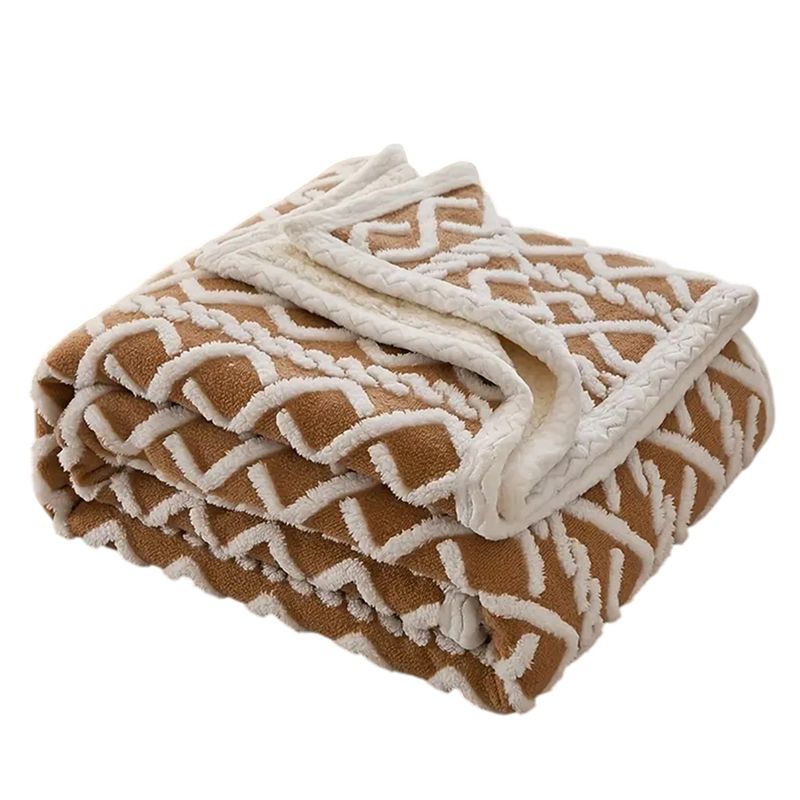 GENERICO - Frazada Sherpa Texturizada Diseño Premium Polar 160x220cm.