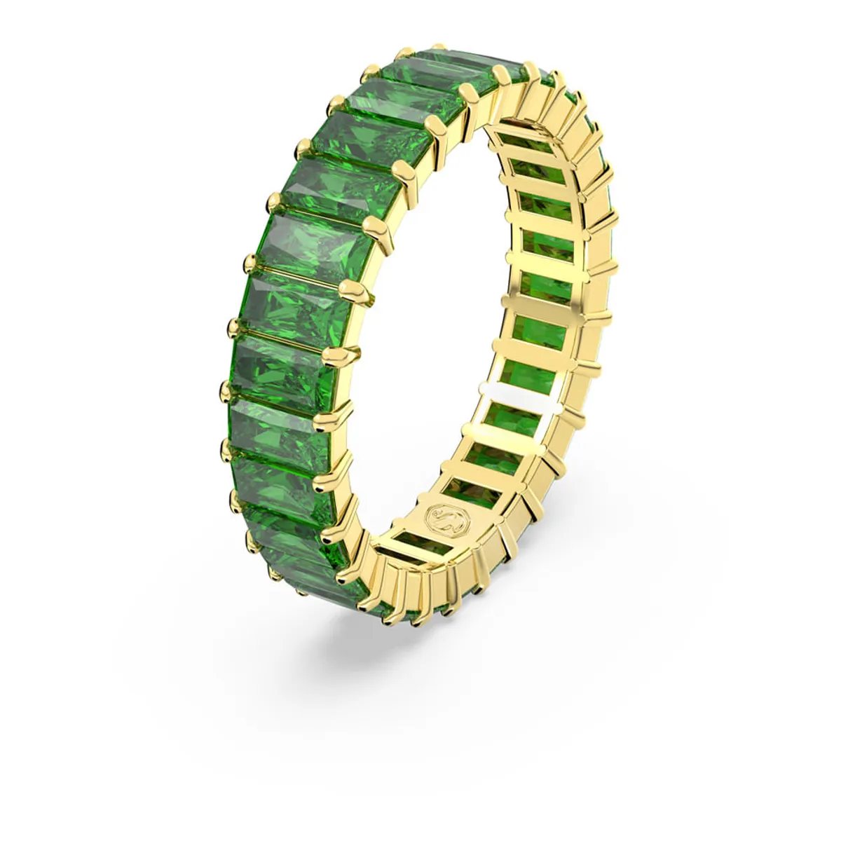 SWAROVSKI - Anillo Swarovski Matrix Talla Baguette Verde Baño Tono Oro 5648913