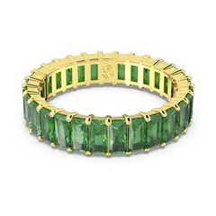 SWAROVSKI - Anillo Matrix Talla Baguette Verde Baño Tono Oro 5648913