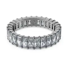 SWAROVSKI - Anillo Matrix Talla Baguette Gris Baño De Rutenio 5648916
