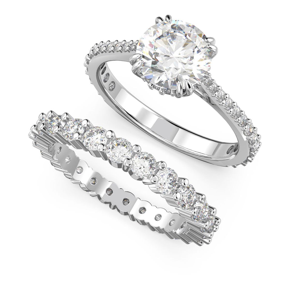SWAROVSKI - Anillo Constella Conjunto Swarovski Talla Rodio 5649215.-