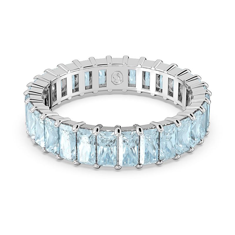 SWAROVSKI - Anillo Swarovski Matrix Talla Baguette Azules Baño De Rodio 5661907