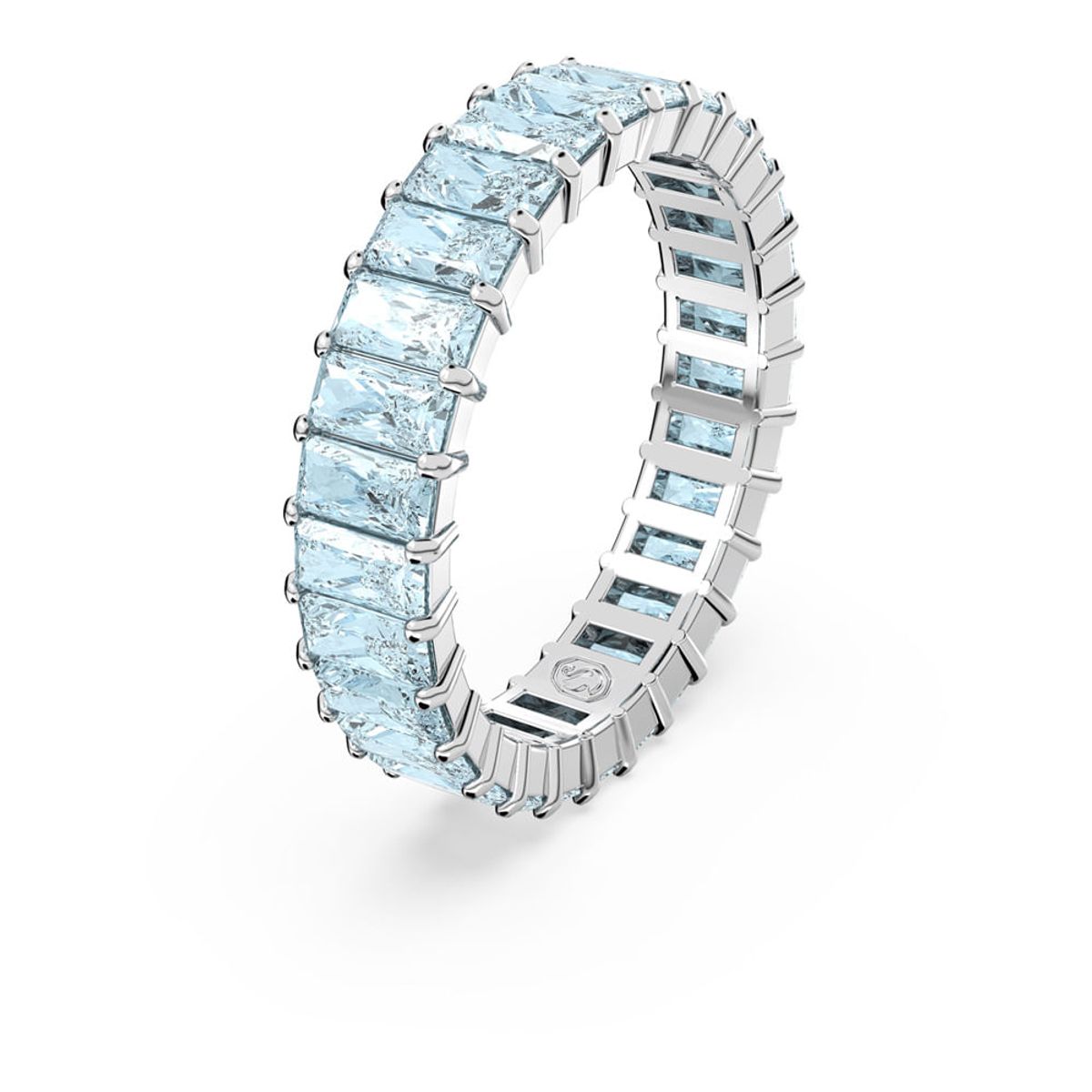 SWAROVSKI - Anillo Swarovski Matrix Talla Baguette Azules Baño De Rodio 5661907