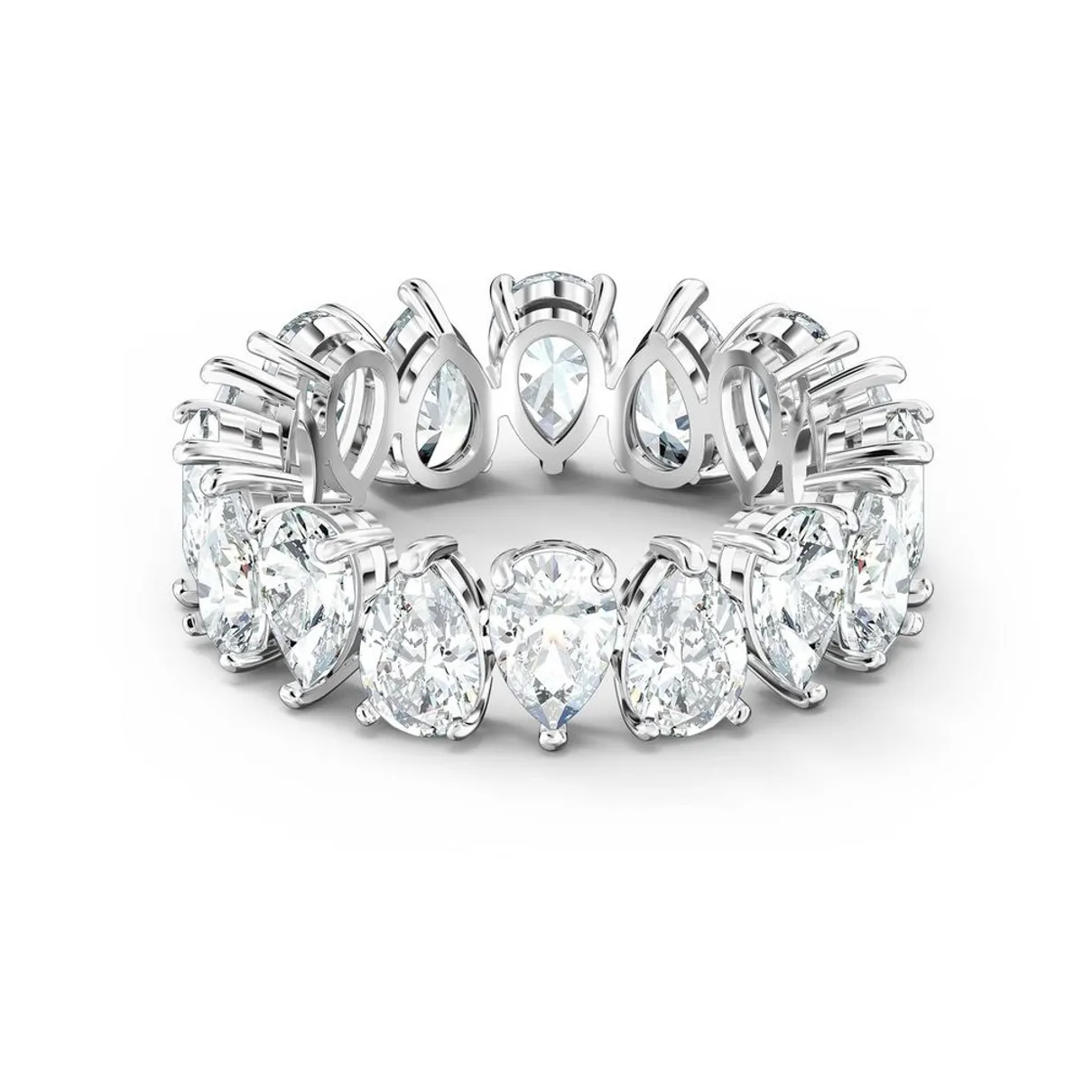 SWAROVSKI - Anillo Swarovski Vittore Pear, Blanco, Baño De Rodio Original 5572826