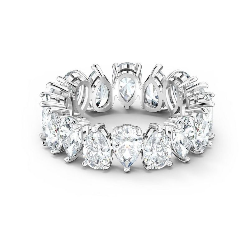 SWAROVSKI - Anillo Swarovski Vittore Pear, Blanco, Baño De Rodio Original 5572826
