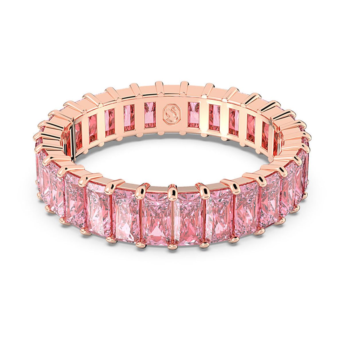 SWAROVSKI - Anillo Swarovski Matrix, Talla Baguette, Rosa, Baño Tono Rosa 5648286