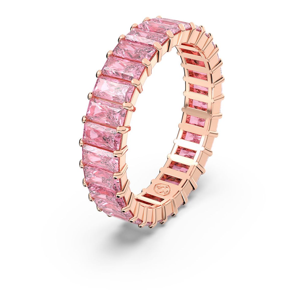 SWAROVSKI - Anillo Swarovski Matrix, Talla Baguette, Rosa, Baño Tono Rosa 5648286