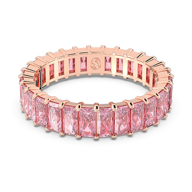 SWAROVSKI - Anillo Swarovski Matrix, Talla Baguette, Rosa, Baño Tono Rosa 5648286
