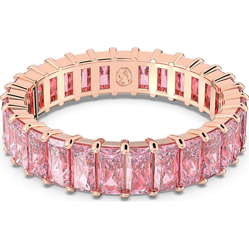 SWAROVSKI - Anillo Swarovski Matrix, Talla Baguette, Rosa, Baño Tono Rosa 5648287