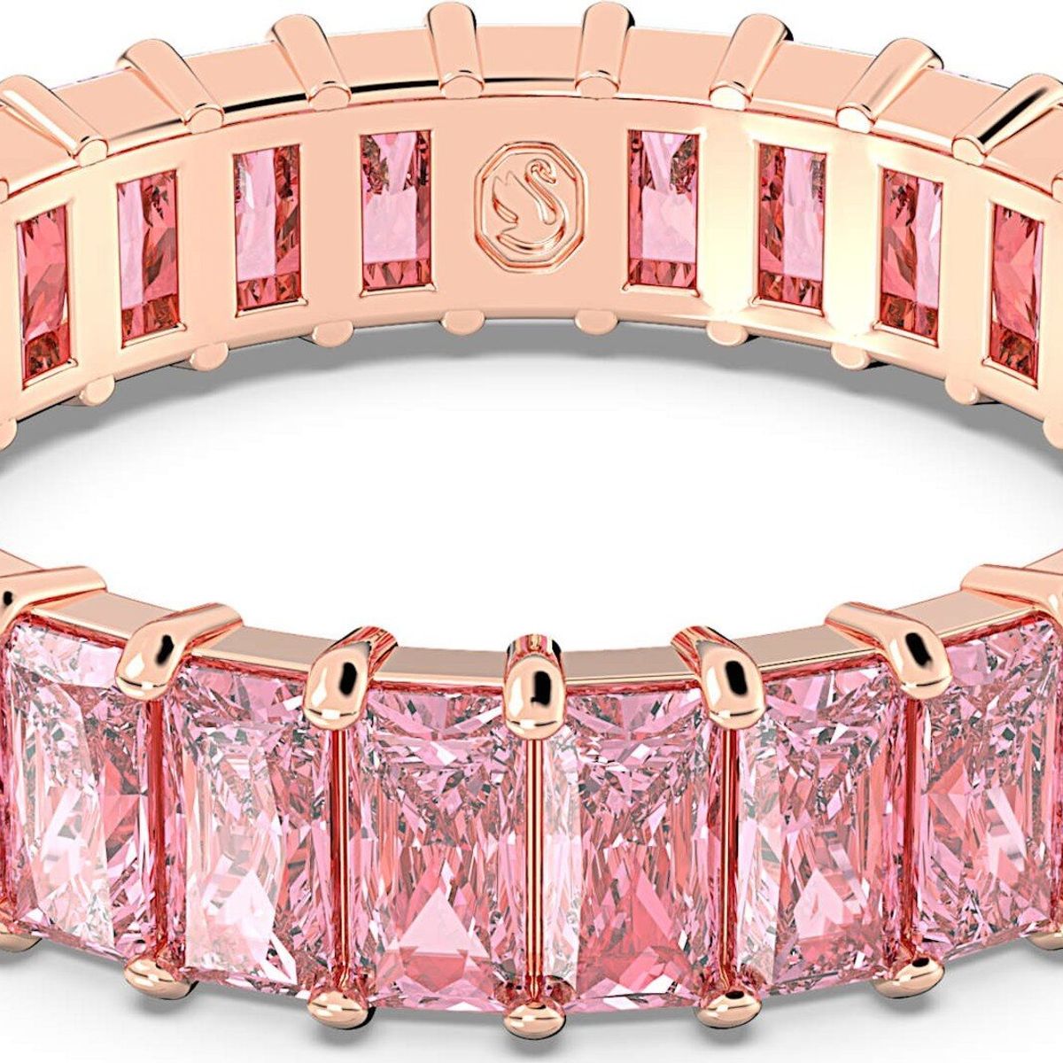 SWAROVSKI - Anillo Swarovski Matrix, Talla Baguette, Rosa, Baño Tono Rosa 5648287