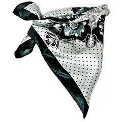 VIVAFELICIA - Pañuelo Bandana Lunares Flor Gris