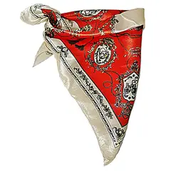 VIVAFELICIA - Pañuelo Bandana Borlas Coral Beige