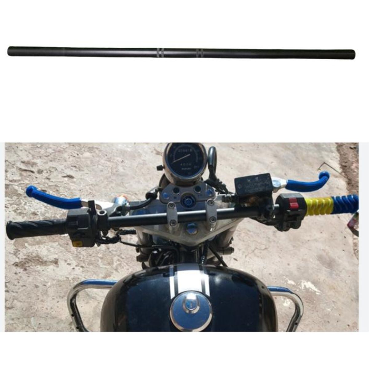 GENERICO - Manubrio Recto 71 Cm 78 Negro Mate Para Moto - Negro