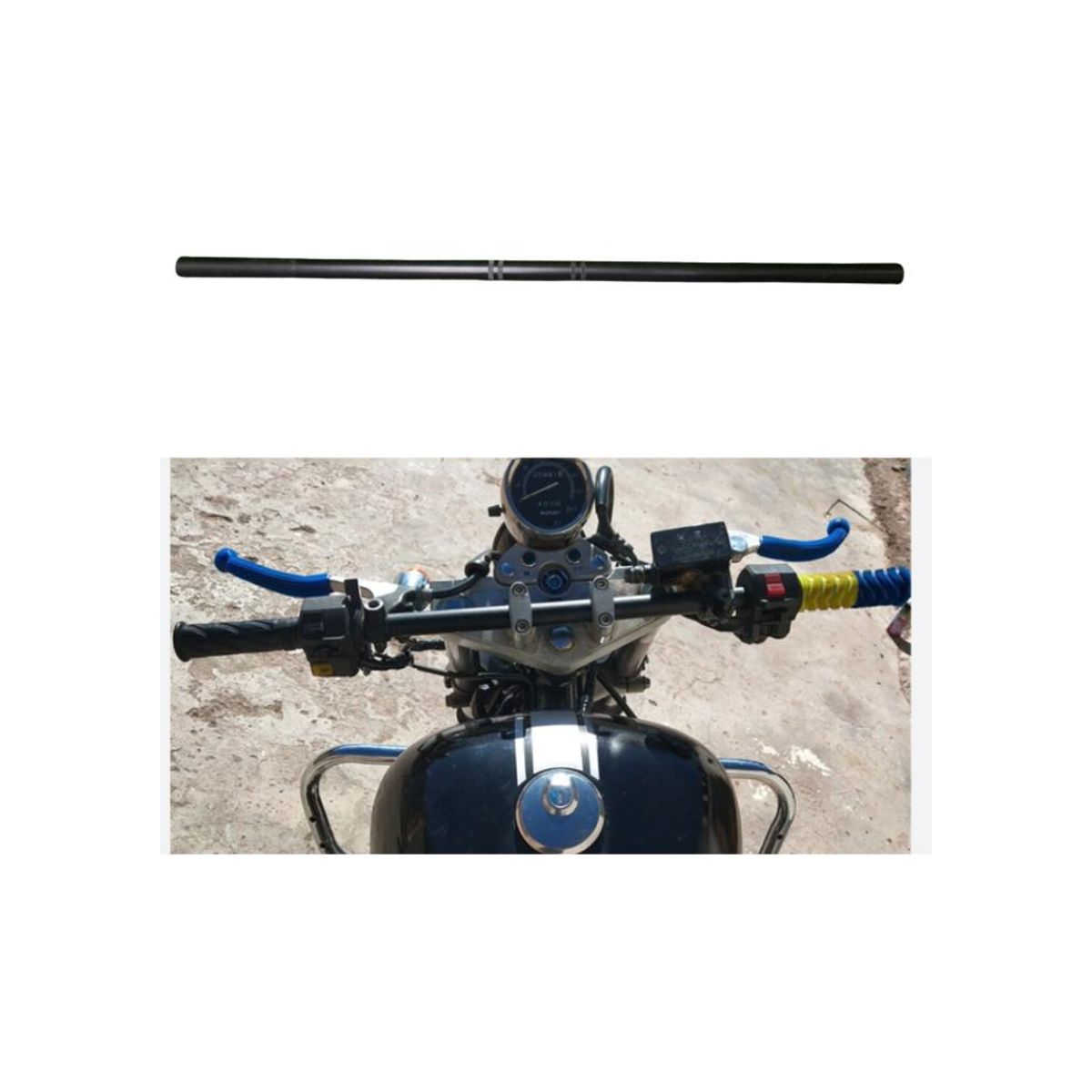 GENERICO - Manubrio Recto 71 Cm 78 Negro Mate Para Moto - Negro