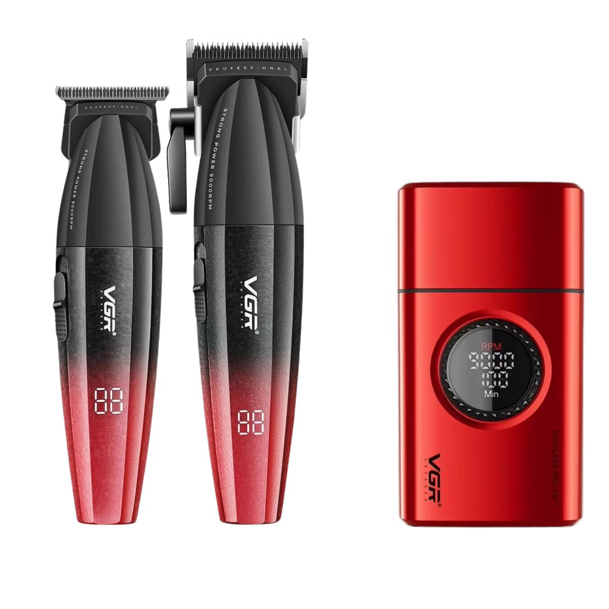 VGR VOYAGER - Barber Combo VGR V640 CortapeloPatillera y Afeitadora 9000RPM