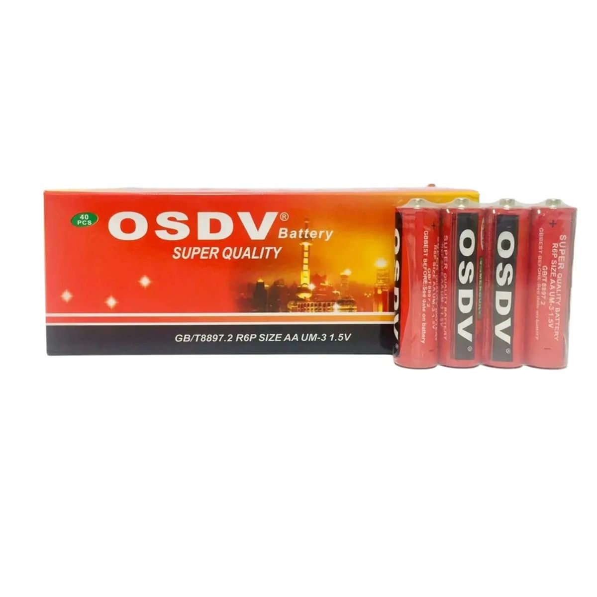 GENERICO - Pack Caja 40 Pilas Doble Aa 1.5 Voltios