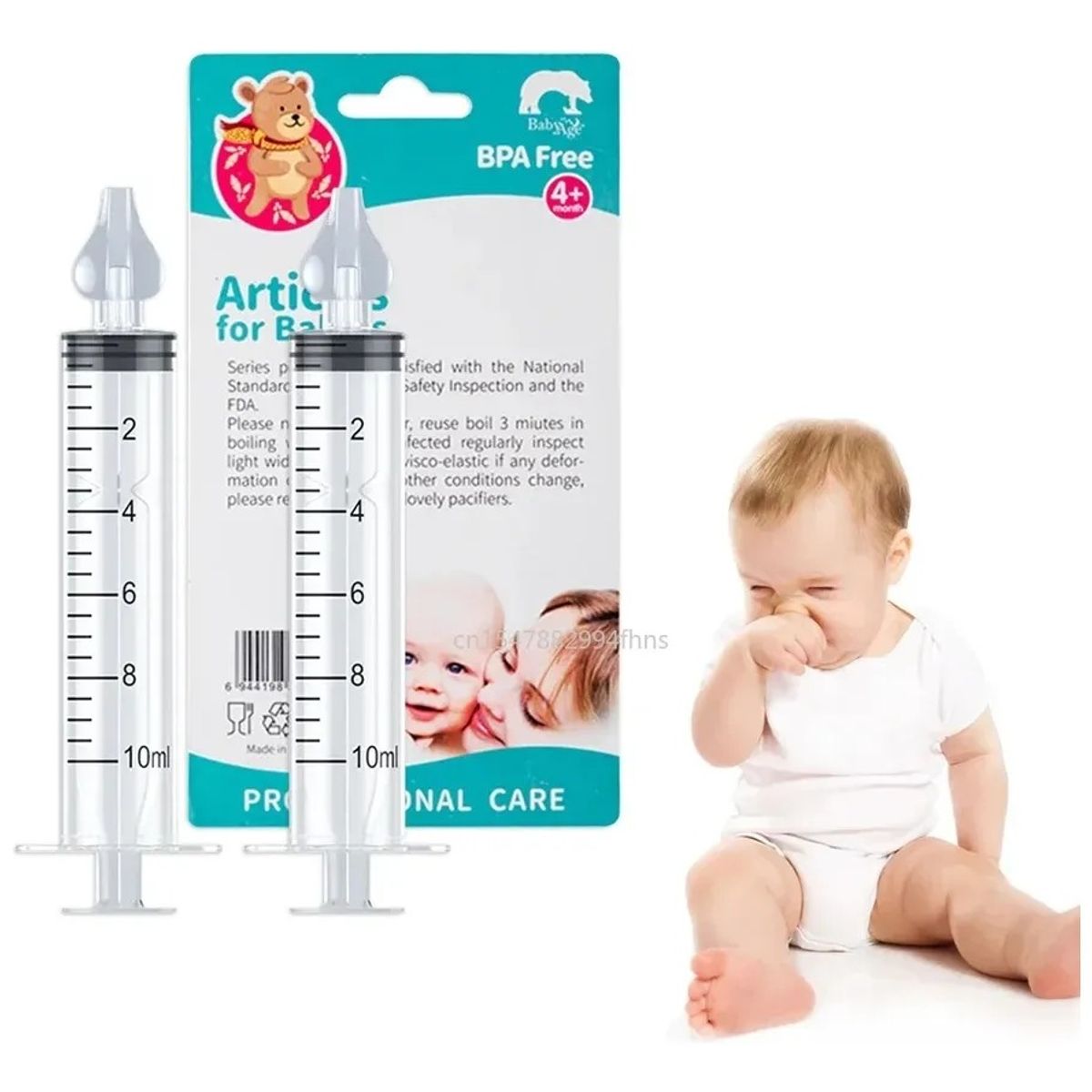 GENERICO - Jeringa Para Lavado Nasal Bebe, Niños Limpiador Nasal Pack 2