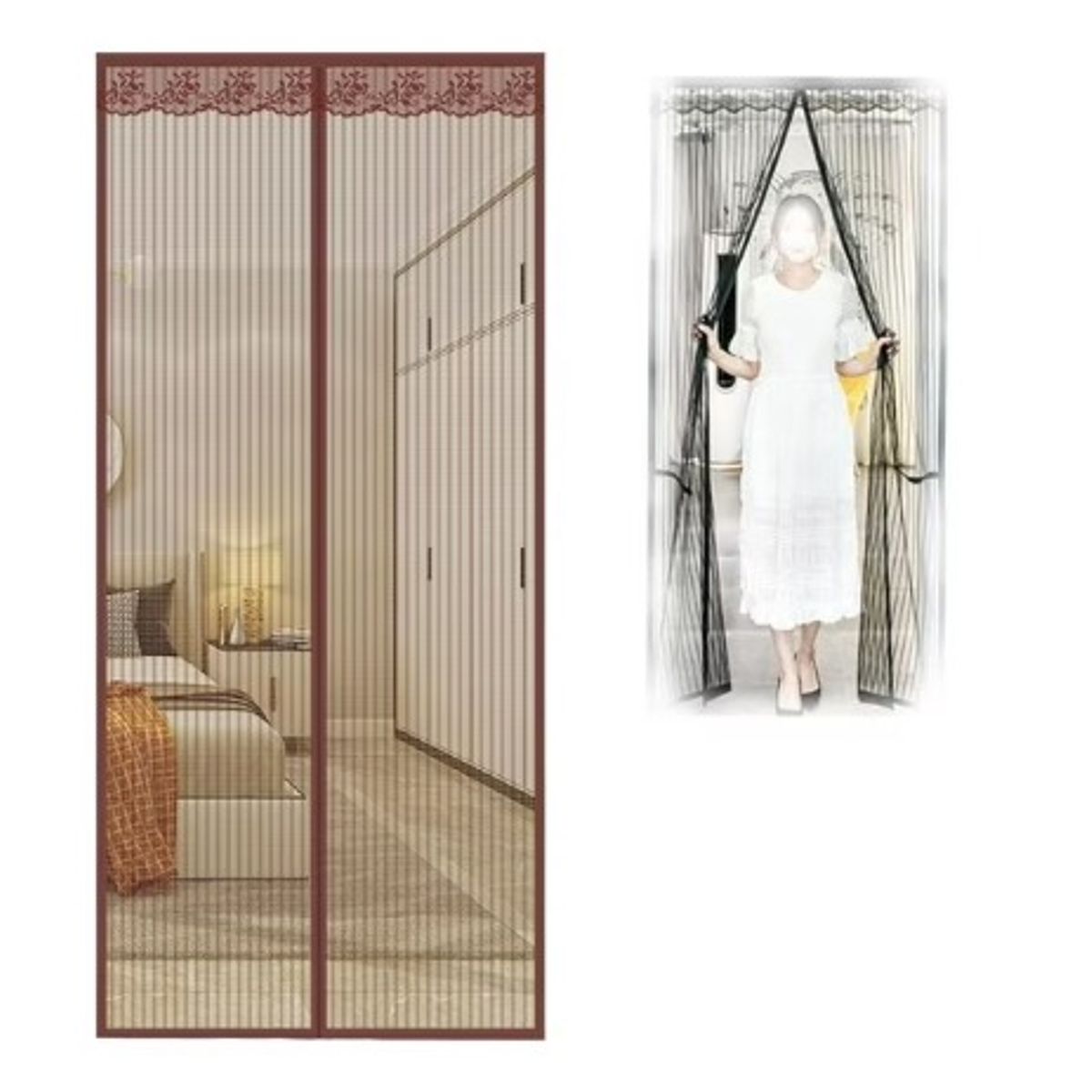 GENERICO - MALLA MOSQUITERA PUERTA IMAN 100 X 210 CM