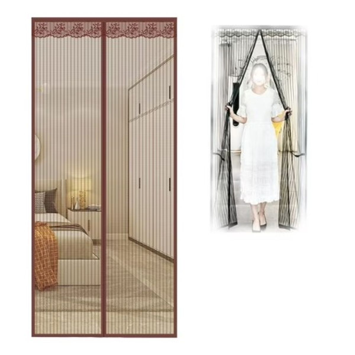 GENERICO - MALLA MOSQUITERA PUERTA IMAN 100 X 210 CM