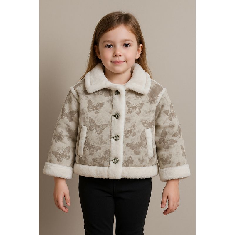 KIBOU - Chaqueta Niña de Mariposa con polar