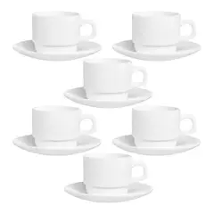 ARCOROC - Set 12 Tazas De Té Con Platillo 220 cc Restaurante Francés.