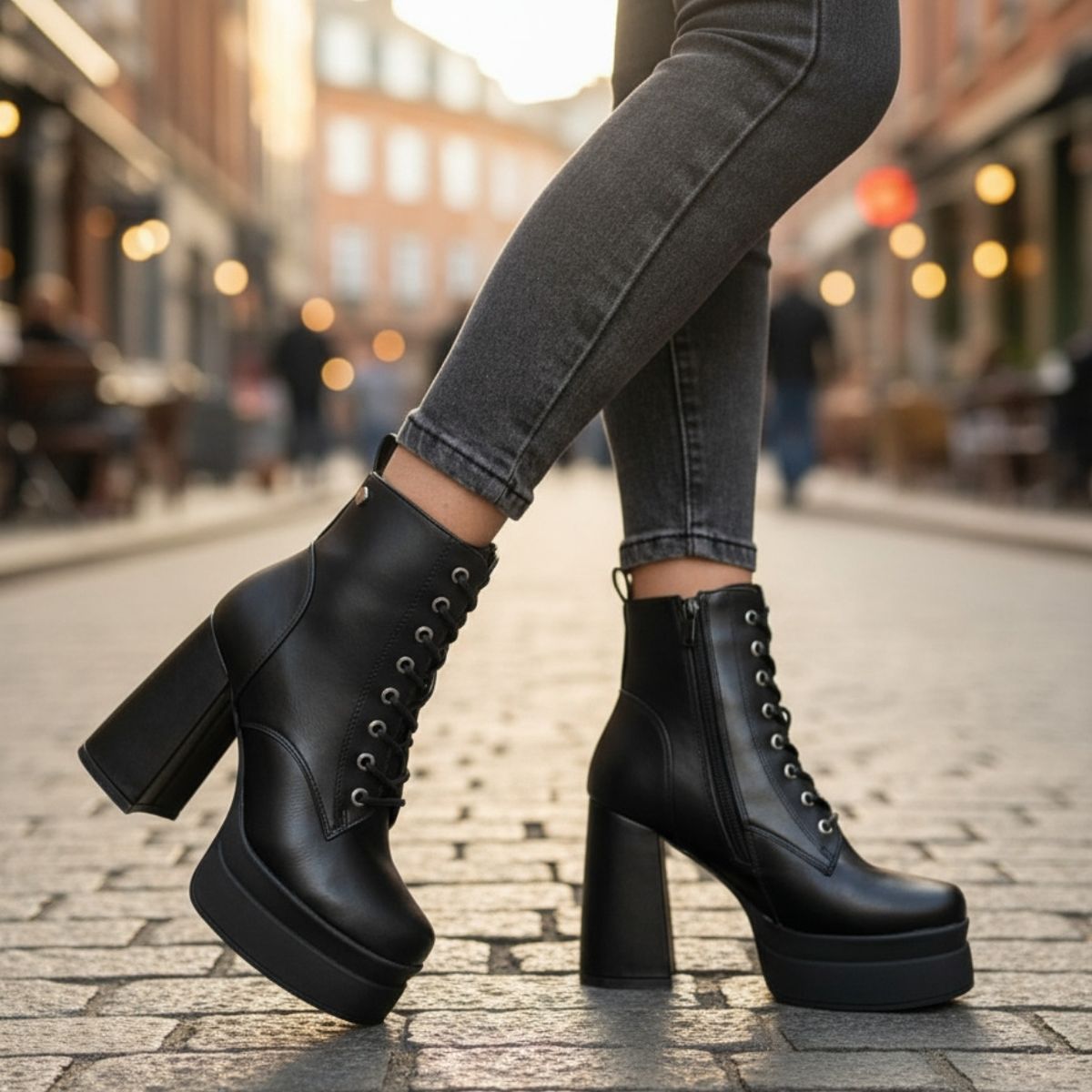 SNOOPY - Botin Mujer Taco Alto con Plataforma M481