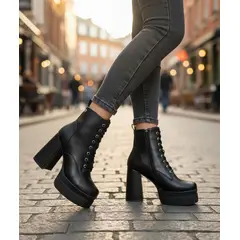 SNOOPY - Botin Mujer Taco Alto con Plataforma M481