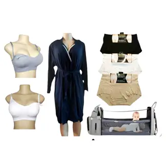 MEDIA LUNA - Pack de maternidad sostenes bata camisola calzones mochila pañalera