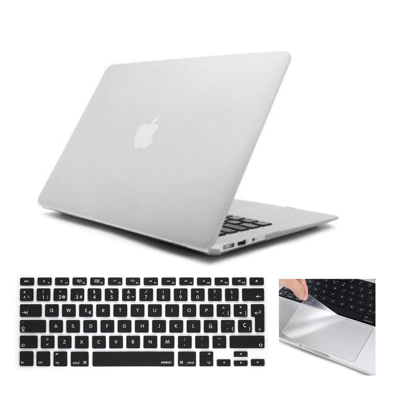 GENERICO - Carcasa Transparente Macbook Air A1369A1466 + Protector Teclado Negro