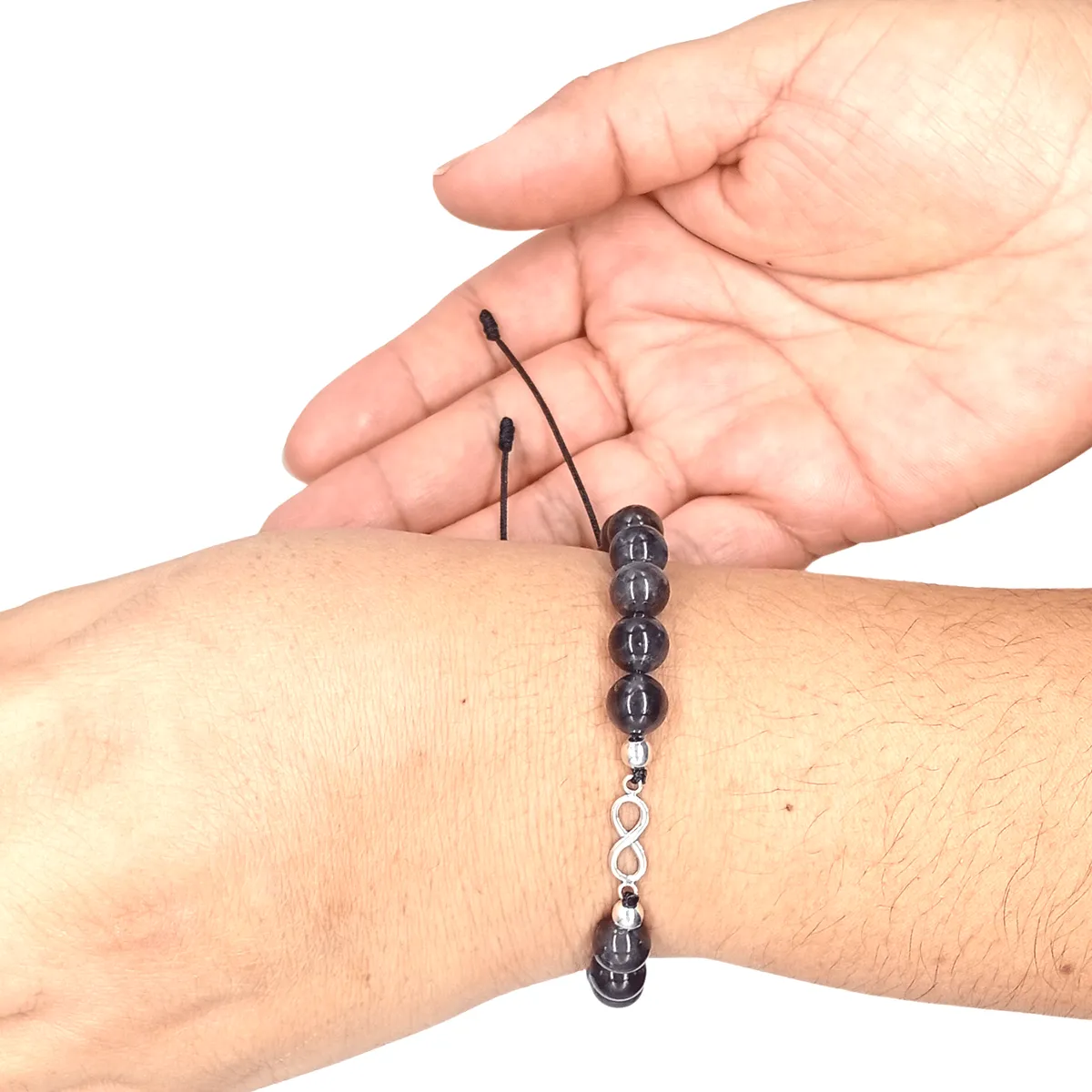 GENERICO - Pulsera Amatista con dije Infinito de Plata