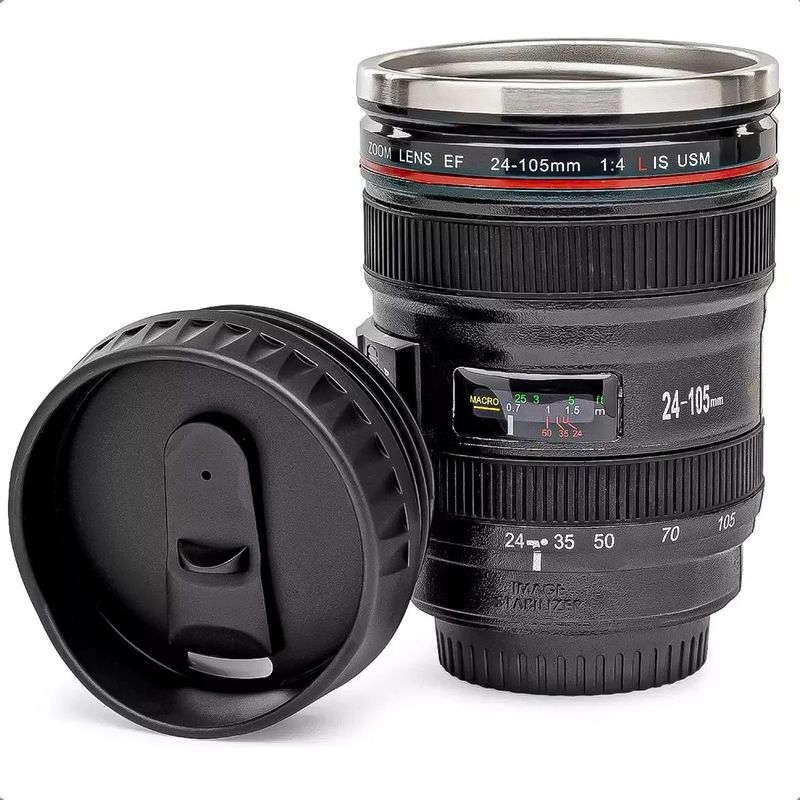 GENERICO - Vaso Mug Taza Tipo Lente Camara 24-105mm Elegante