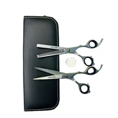 BABYLISS PRO - Set Tijeras de barbero acero japonés BaBylissPRO 6 Filo Navaja