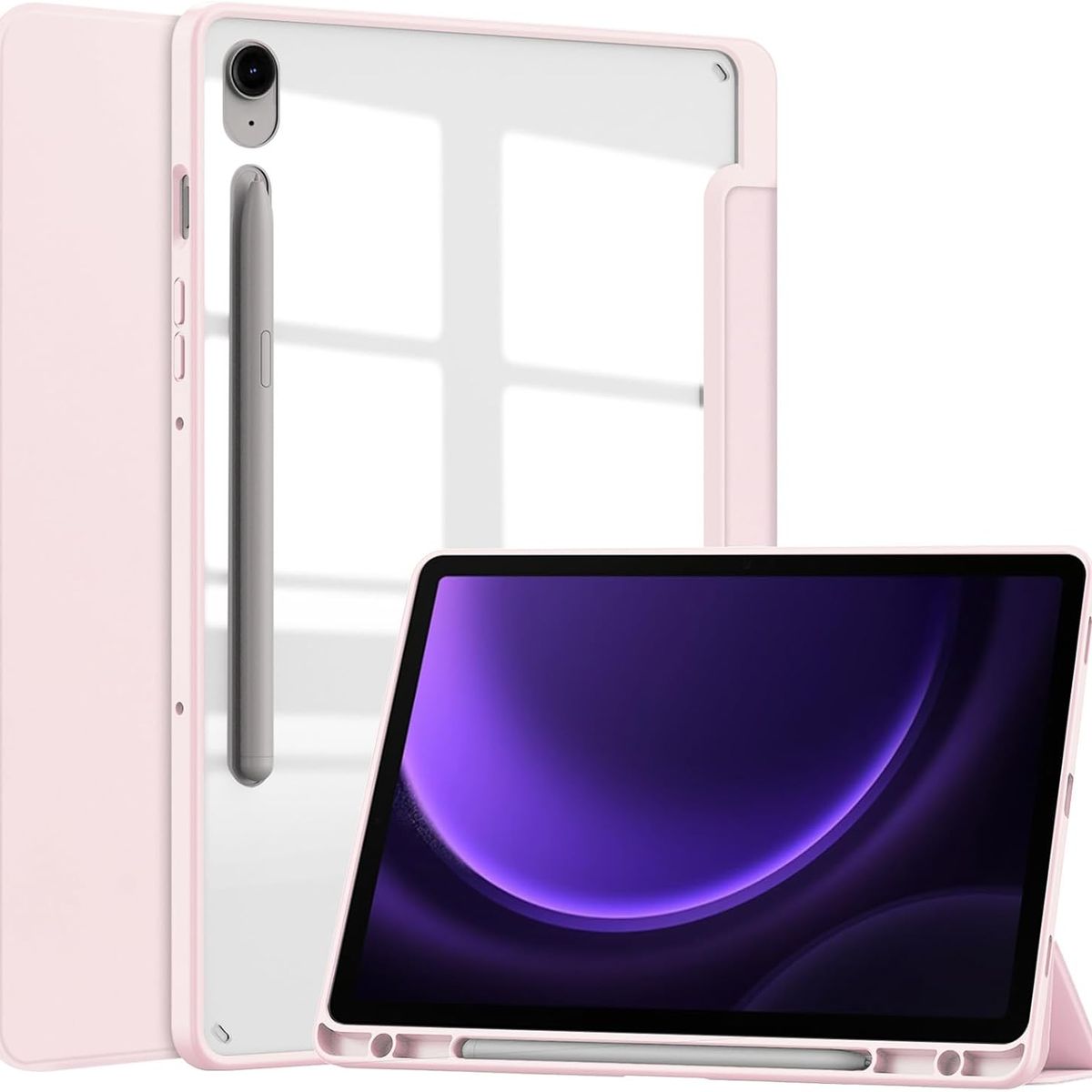 GENERICO - Funda Híbrida Con Portalápiz Para Samsung Galaxy Tab S9 Fe 11 Rosa