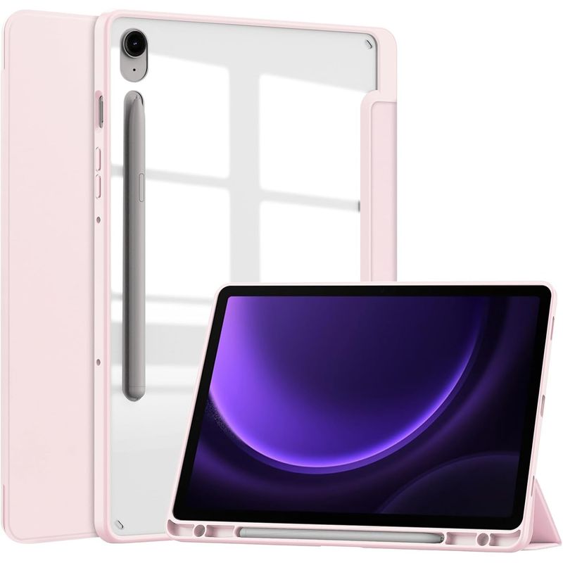 GENERICO - Funda Híbrida Con Portalápiz Para Samsung Galaxy Tab S9 Fe 11 Rosa