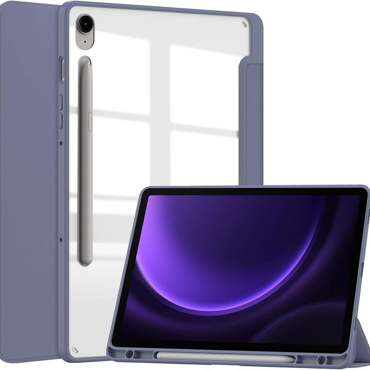 GENERICO - Funda Híbrida Con Portalápiz Para Samsung Galaxy Tab S9 Fe 11 Lavanda