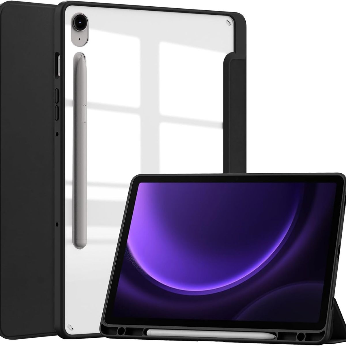 GENERICO - Funda Híbrida Con Portalápiz Para Samsung Galaxy Tab S9 Fe 11 Negro