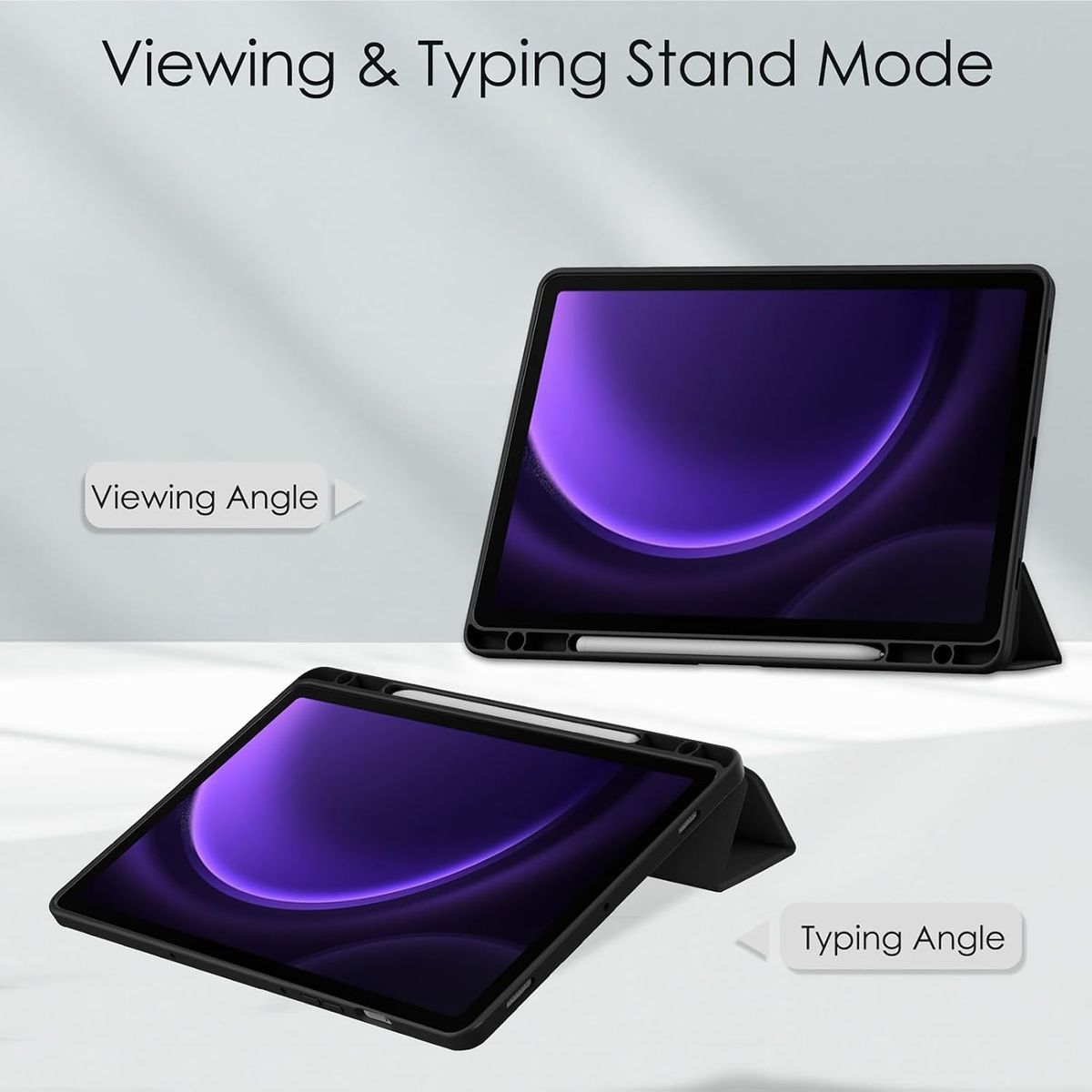 GENERICO - Funda Híbrida Con Portalápiz Para Samsung Galaxy Tab S9 Fe 11 Negro