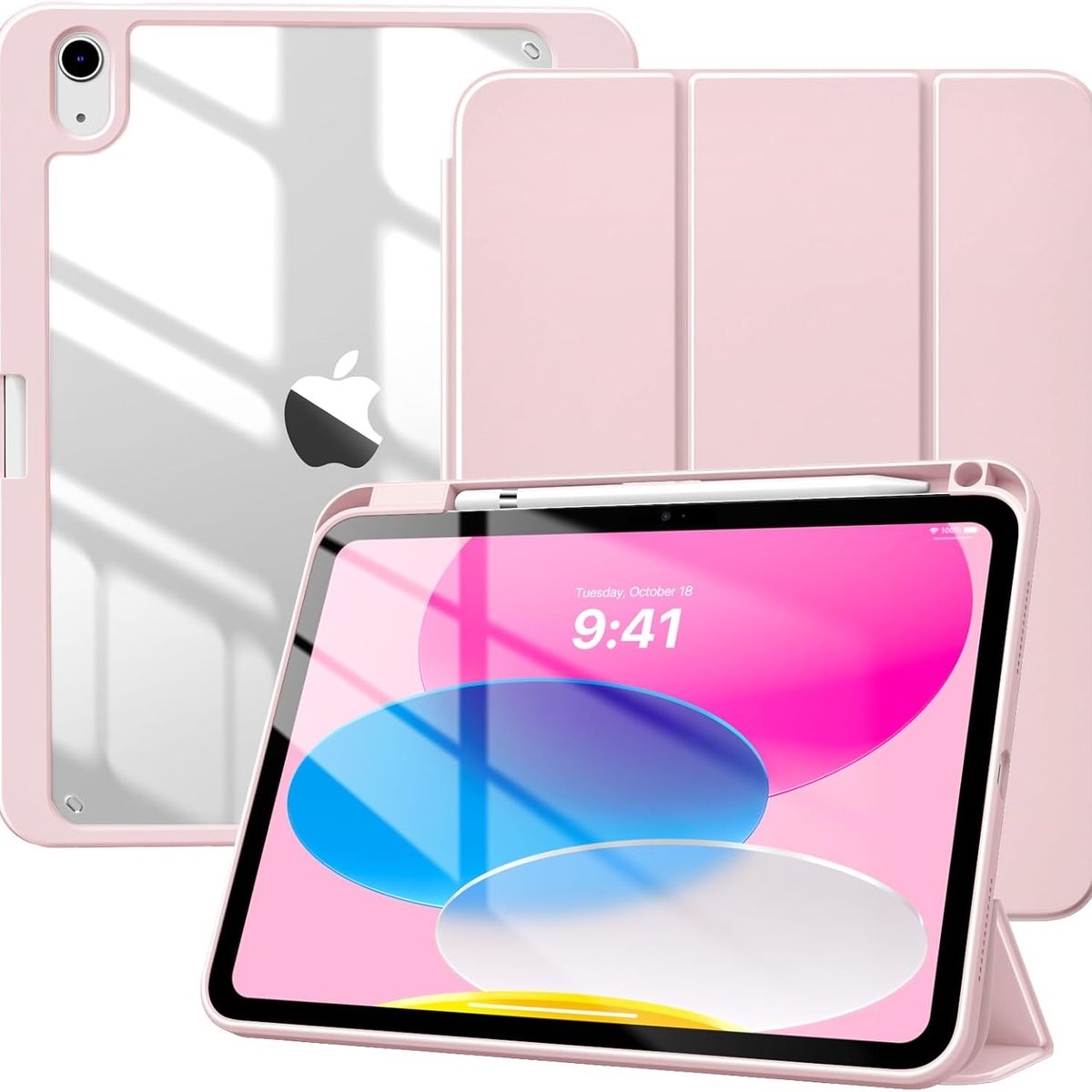 GENERICO - Funda Híbrida Con Portalápiz Para iPad A16 11va Generación 11 Rosa.