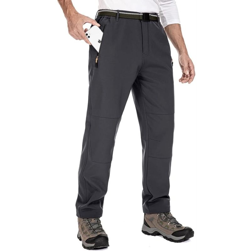 BLUE MOUNTAIN - Pantalón Softshell Hombre Termico Impermeable Con Micropolar.