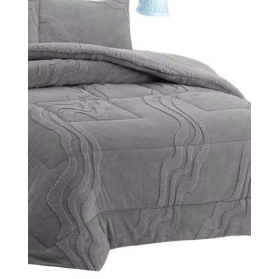 Imagen 2 del producto CUBRECAMA DE INVIERNO 2025 CON CHIPORRO 2 PLAZA GRIS.