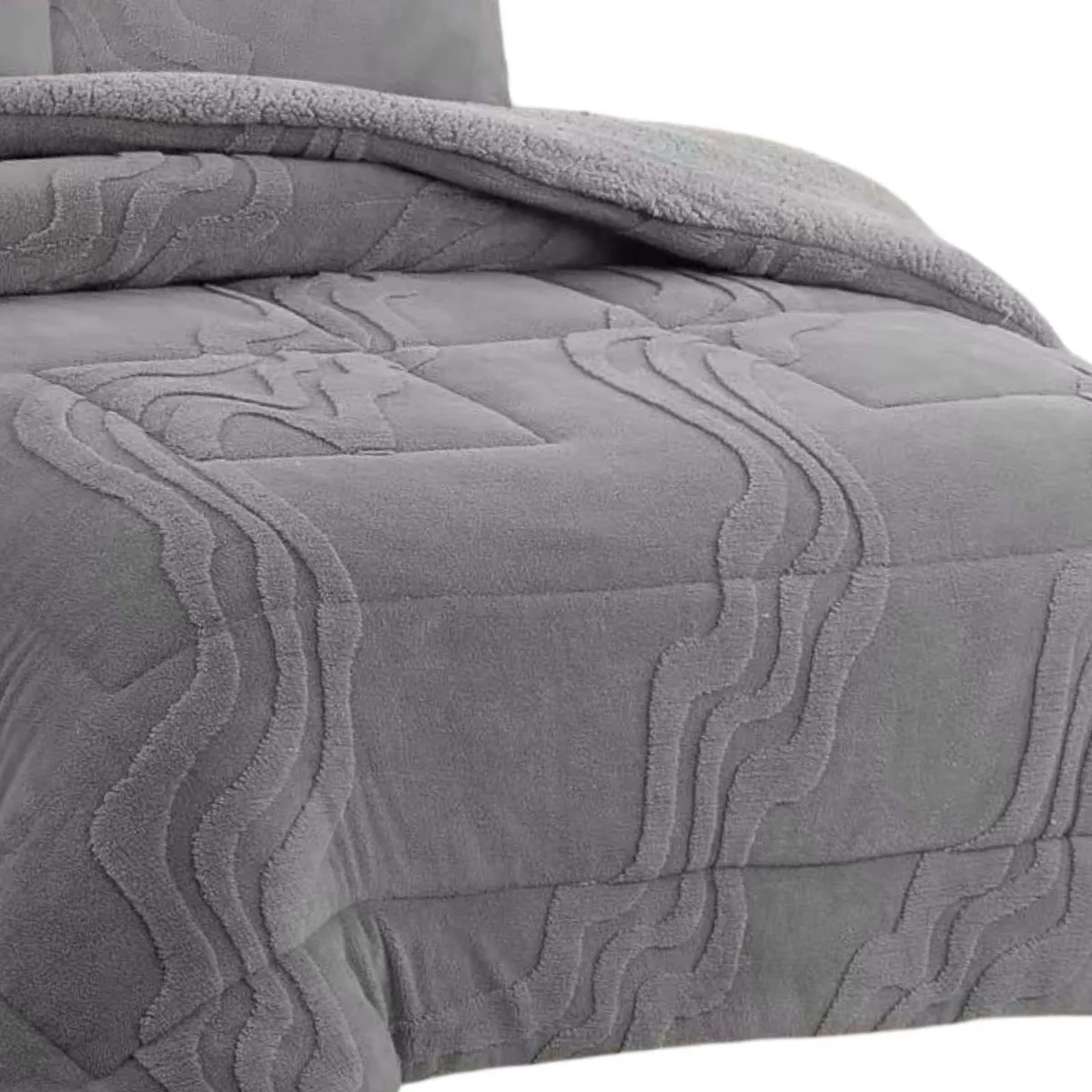 GENERICO - CUBRECAMA DE INVIERNO 2025 CON CHIPORRO 2 PLAZA GRIS.