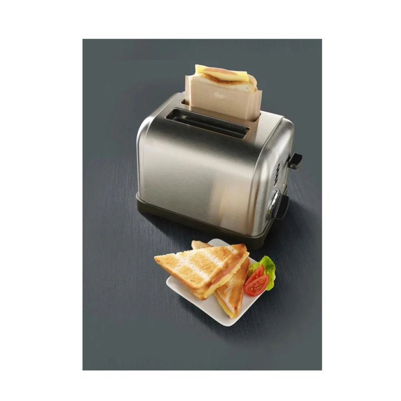 GENERICO - 2 Packs de 4 Bolsas reutilizables para sandwich en tostadora