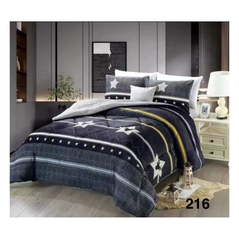 GENERICO - Cobertor Chiporro Invierno 1.5 Plazas - Negro Estrella Renos 216