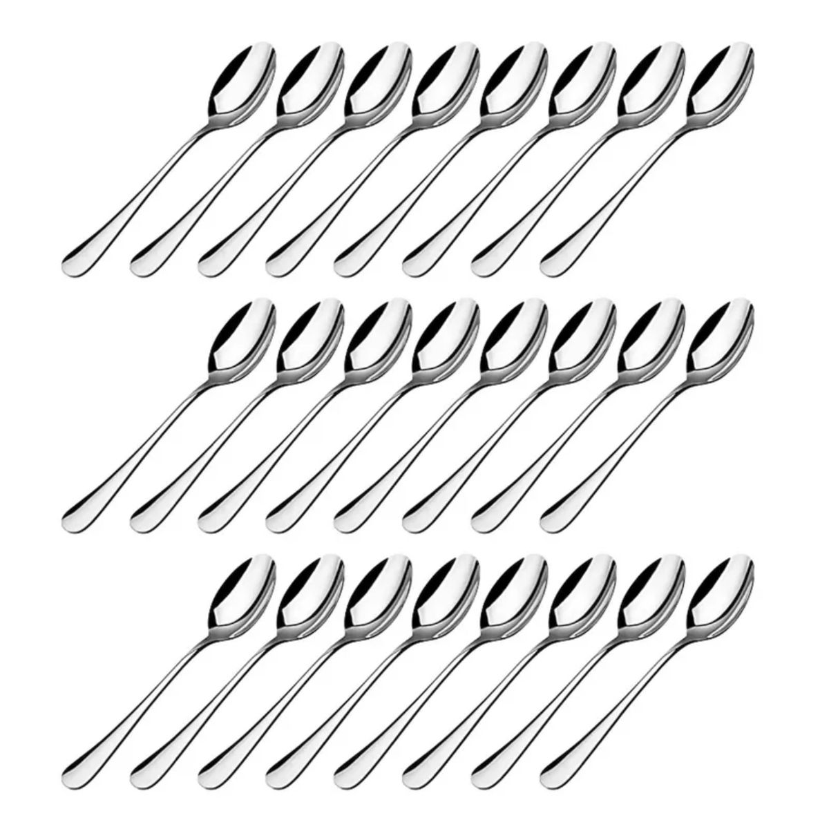 LUGANO - Juego De 24 Cucharas De Postre Acero Inoxidable 18/0