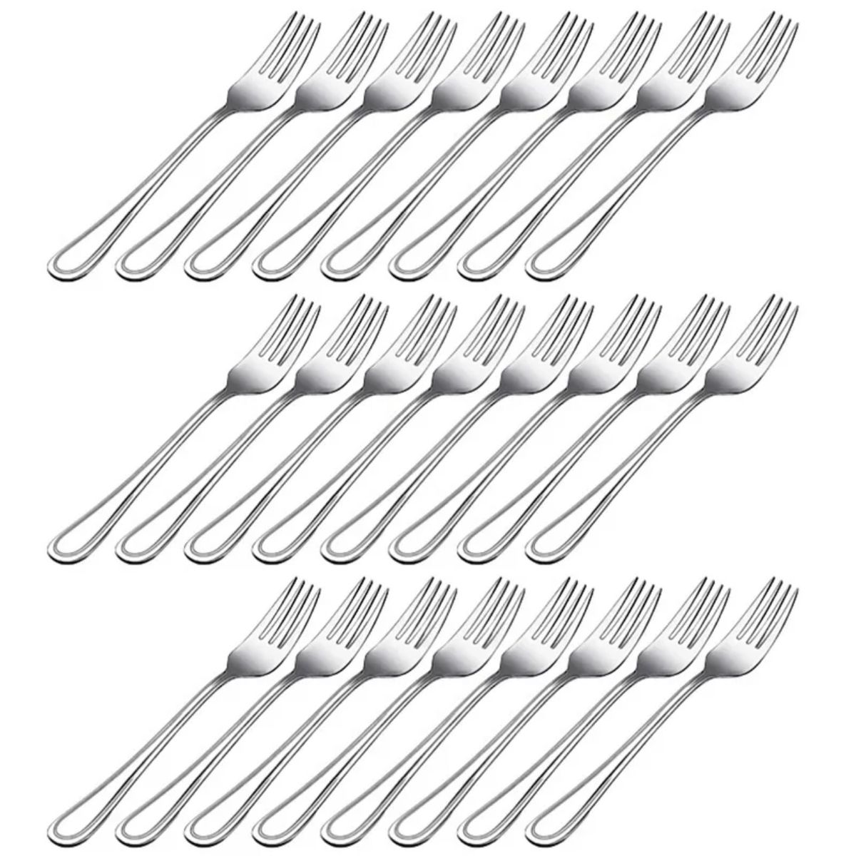 LUGANO - Juego de 24 Tenedores de Mesa Acero Inoxidable 18/0