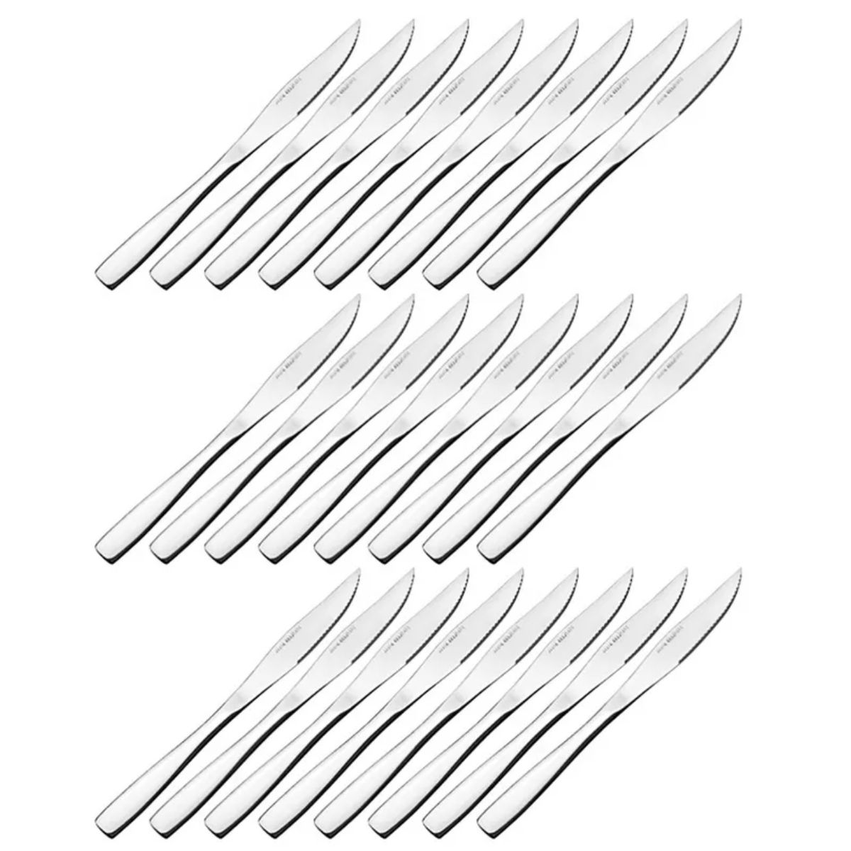 LUGANO - Juego De 24 Cuchillos De Carne Acero Inoxidable