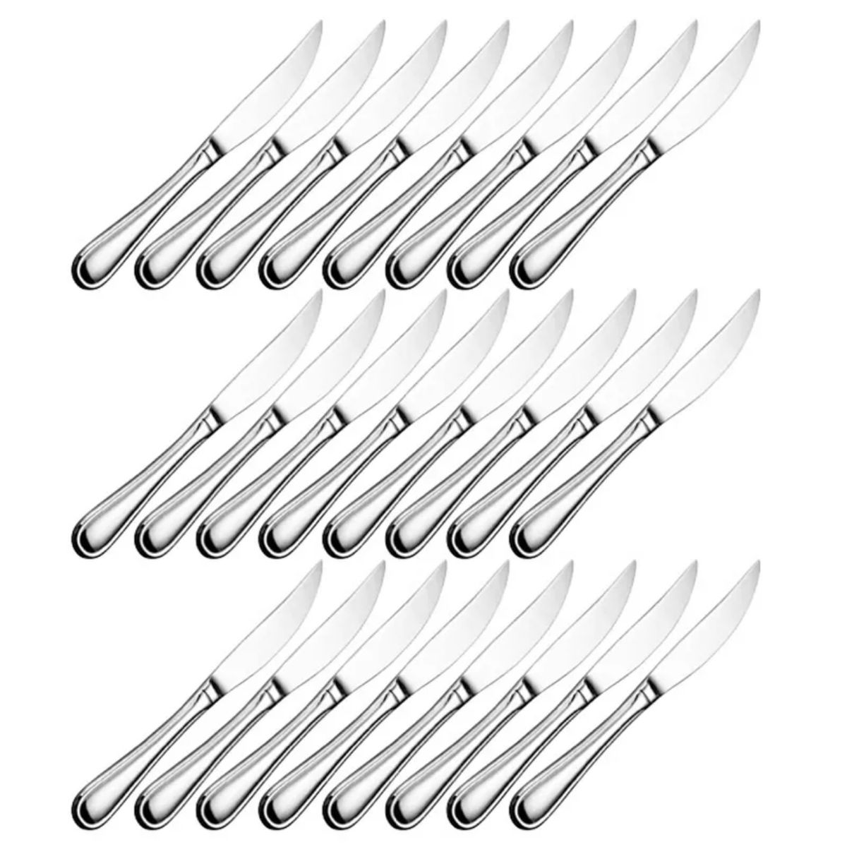 LUGANO - Juego De 24 Cuchillos De Carne Acero Inoxidable